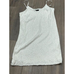 NWOT Generation Love Astrid Womens White Sequin‎ Strap Spaghetti Mini Dress XS